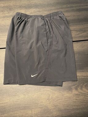 Nike Black Performance Running Shorts with White Swoosh